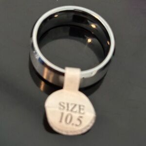 Silver and Black Ring Size 10.5